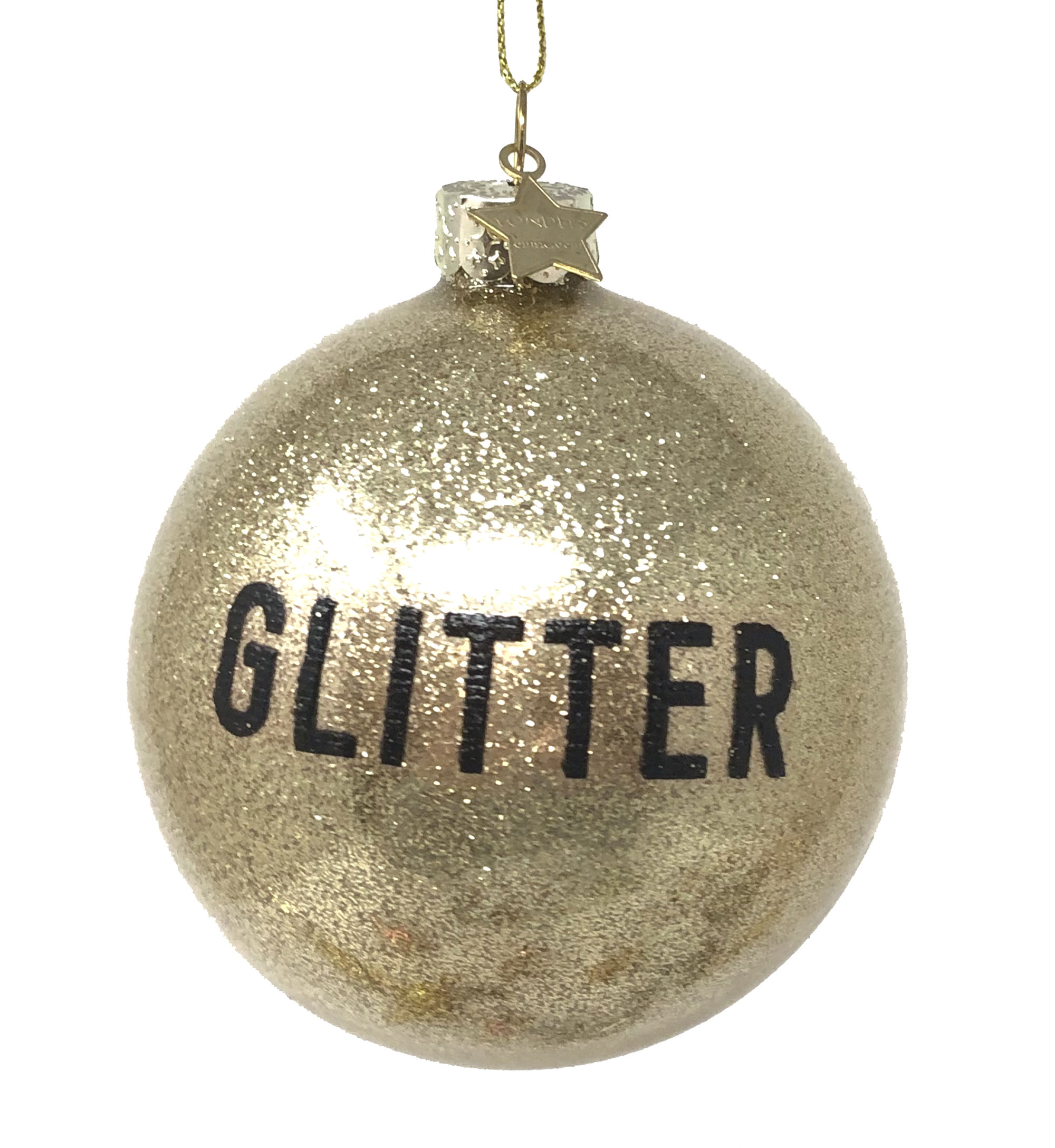 Weihnachtskugel &amp;quot;GLITTER&amp;quot;, D. ca. 8 cm , Glas Bauble glass gold glitter ...
