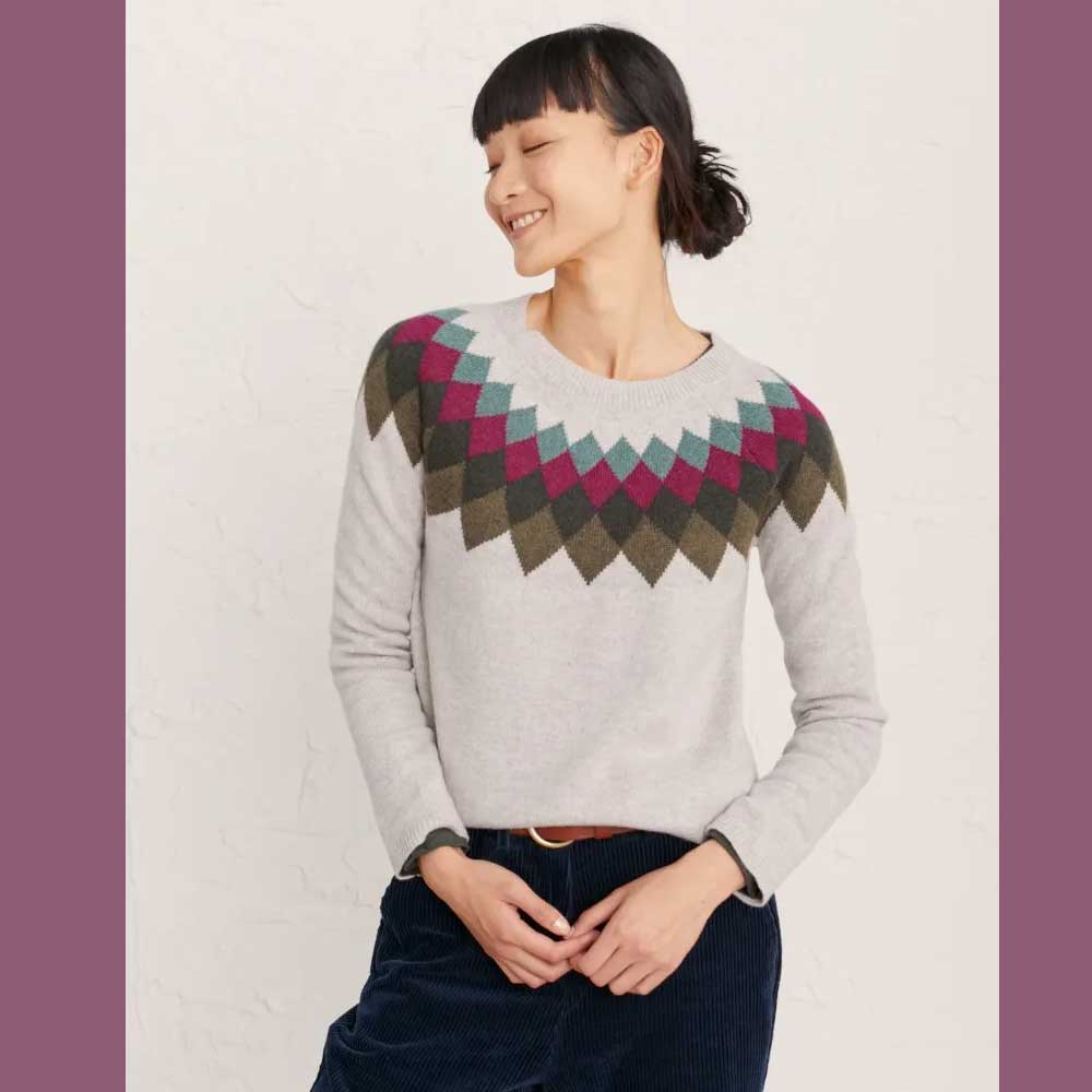 Seasalt Pullover Camber Rocks Jumper, Agate Aran Dark Freesia Seasalt Pullover Camber Rocks Jumper, Agate Aran Dark Freesia