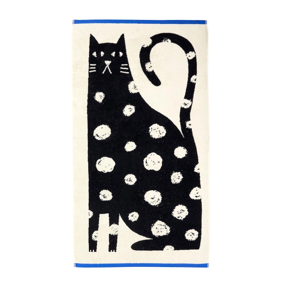 Donna Wilson Handtuch Katze, Frottee, ca. 70 cm x 125 cm , Badetuch, Donna Wilson Lazy cat Towel