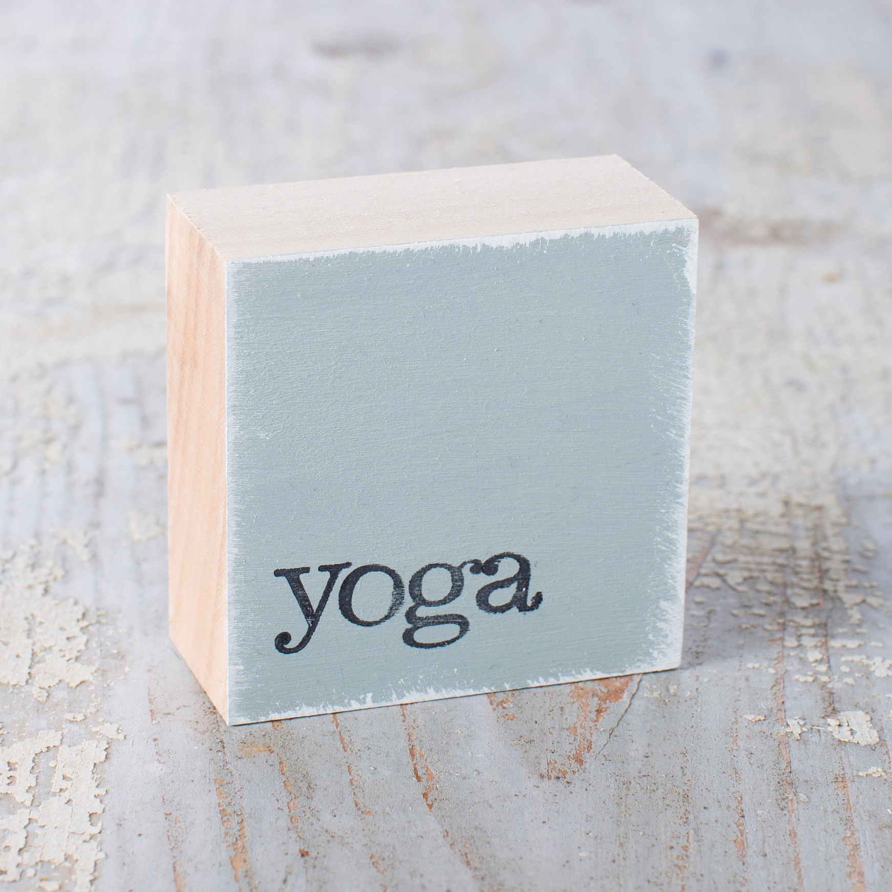 Textplatte "yoga" grau von iopla , 6 x 6 cm 