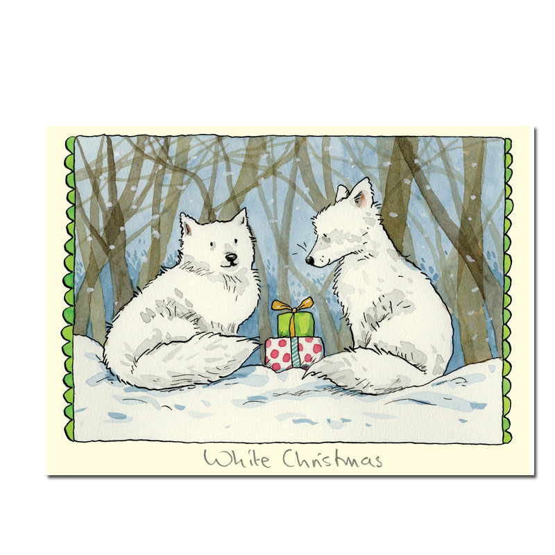 Two Bad Mice Doppelkarte Weihnachten "White Christmas " von Two Bad Mice aus England von Anita Jeram, Fuchs