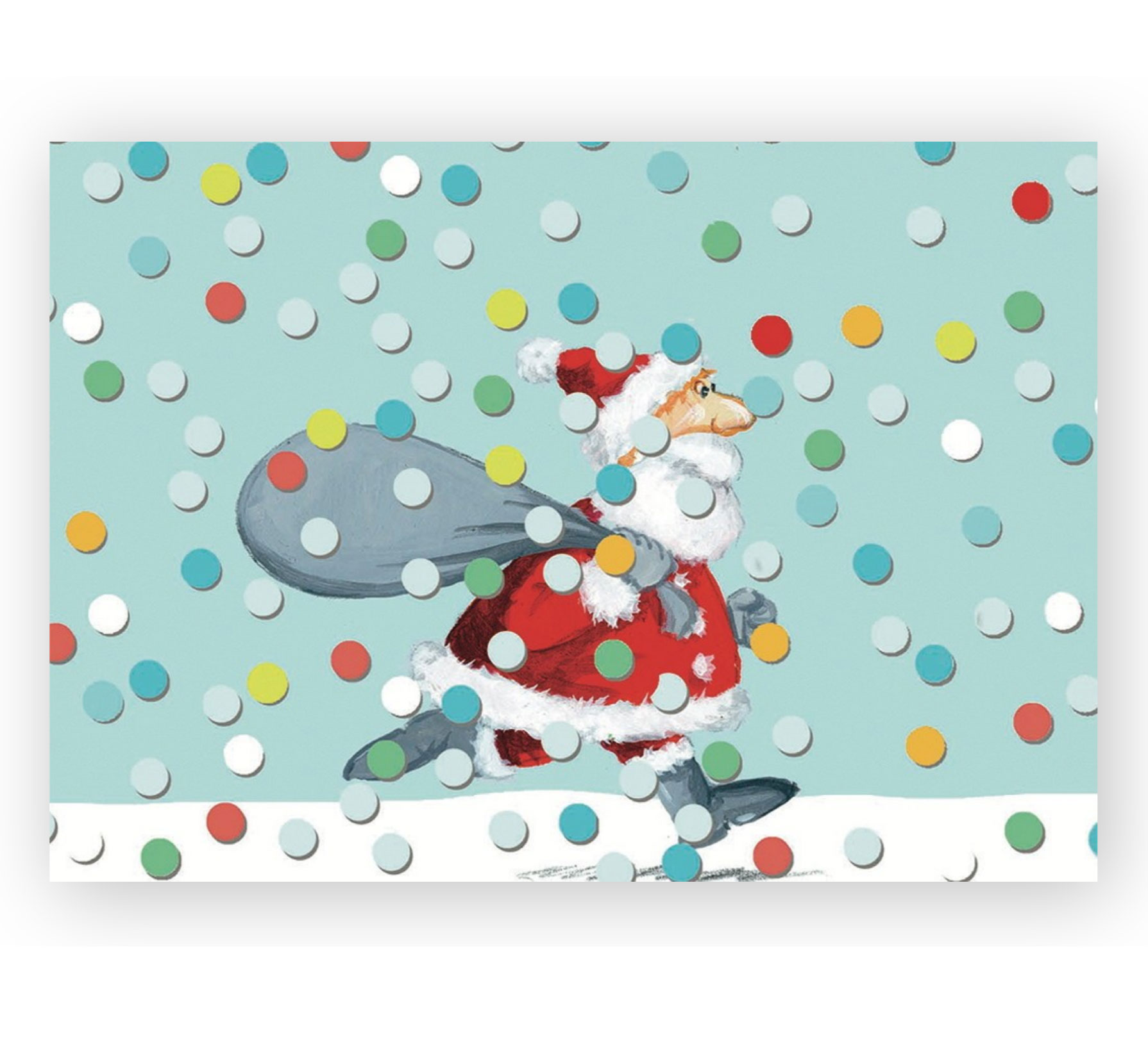 Inkognito Postkarte XMAS Konfettischnee von Henning Löhlein, witzige Weihnachtskarte