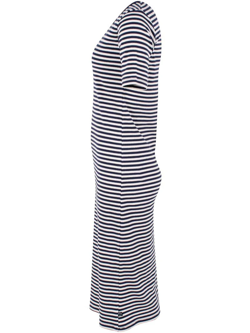 % Danefae Danicon Sommerkleid Navy/Chalk , gerippt, Streifen