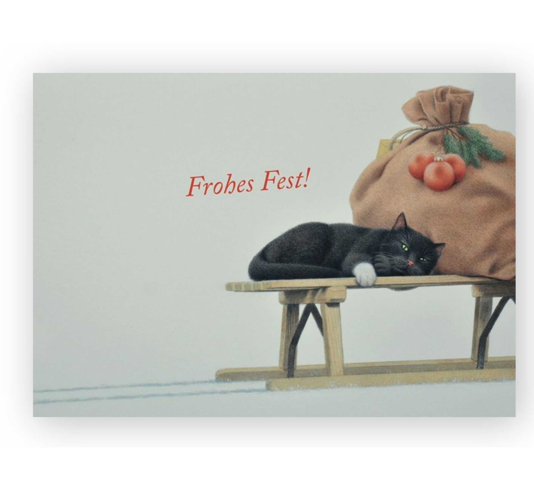 Inkognito Postkarte XMAS Frohes Fest!  mit Katze von Quint Buchholz