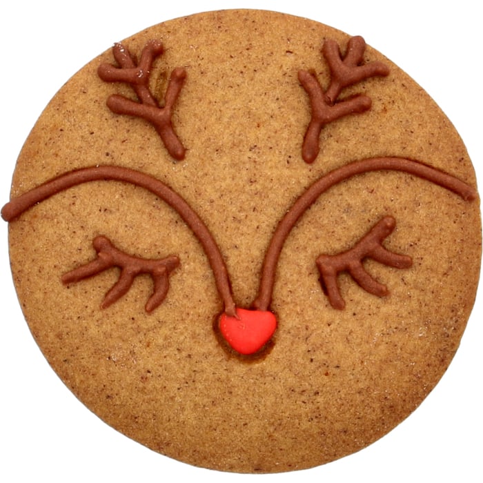Ausstecherle Kugel-Rentier 6 cm, Kugel, Edelstahl von Birkmann, mit Innenprägung, Prägeausstecher, Ausstechform  