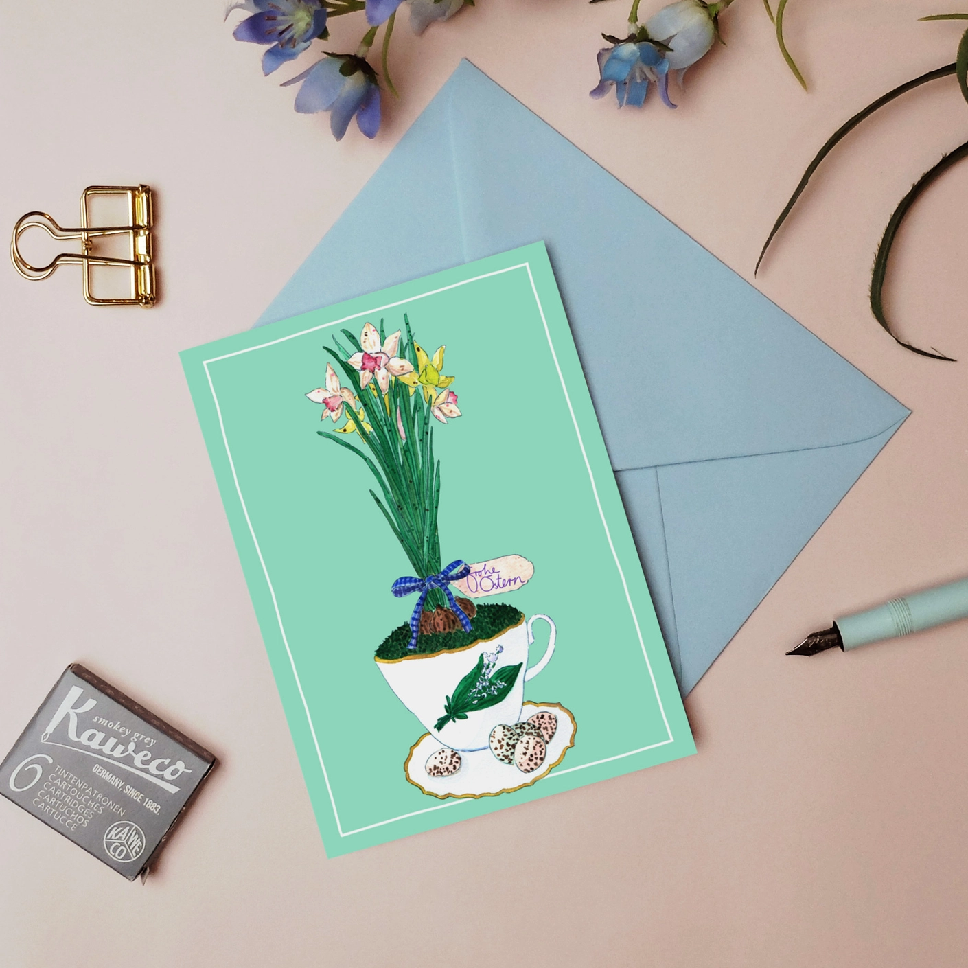 Grußkarte OSTERN "Osterblumen" mint von Wonder Of Today
