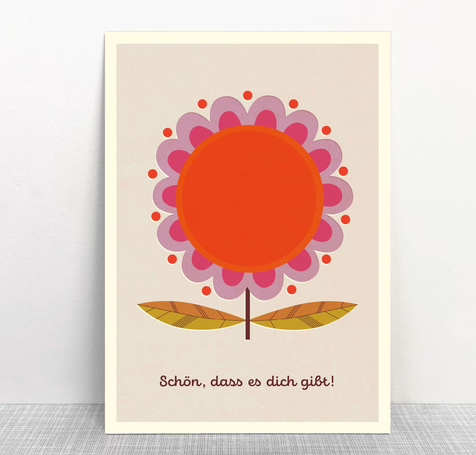 Monimari Postkarte Blume schön, dass es Dich gibt! Holzschliffpappe von Monimari