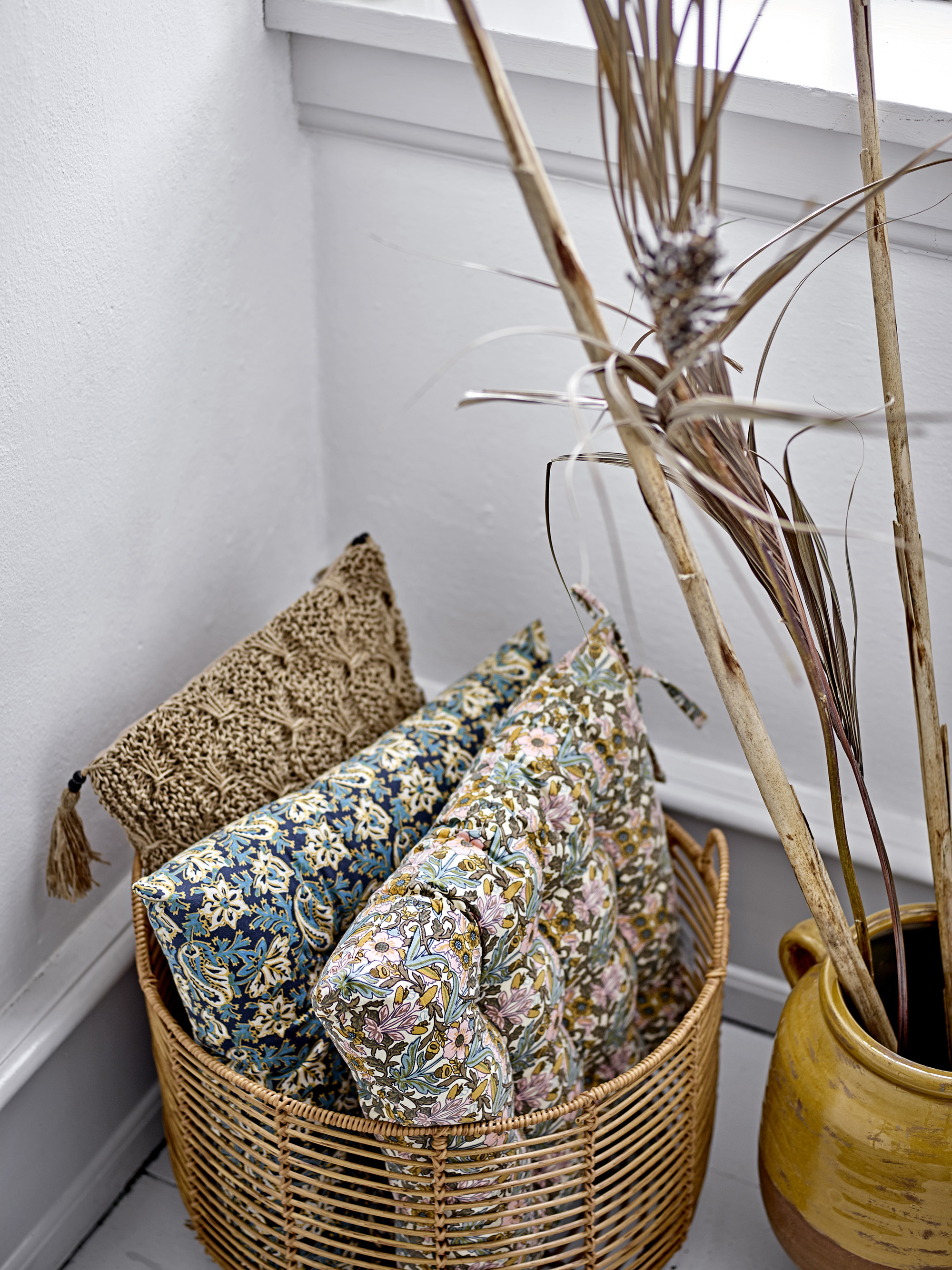 Mekkel Korb groß, Natur, Polyrattan von Bloomingville, ca. D44xH36 cm