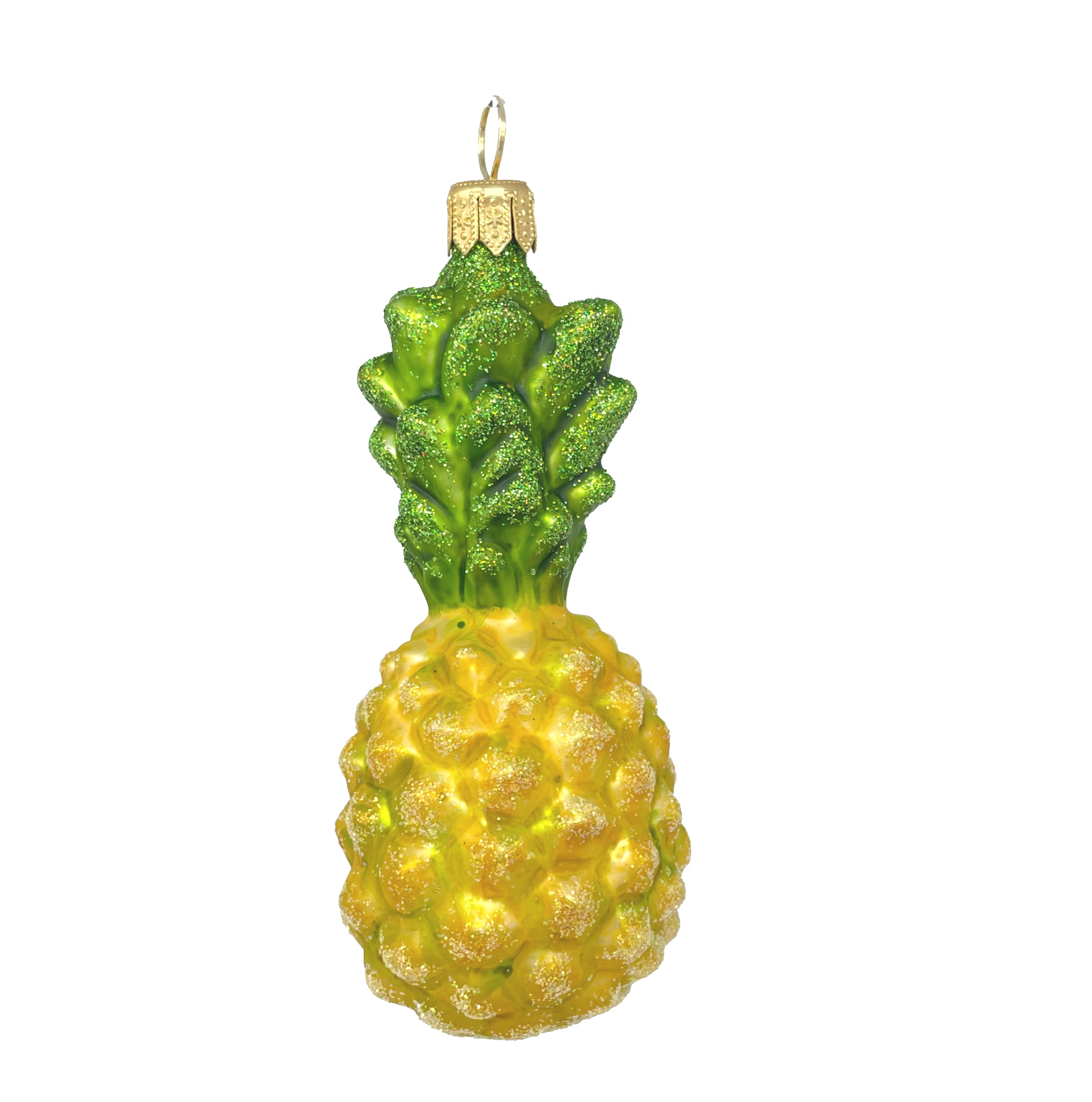 Christbaumkugel Ananas (Obst & Gemüse) , ca. 9 x 4 cm, Glas