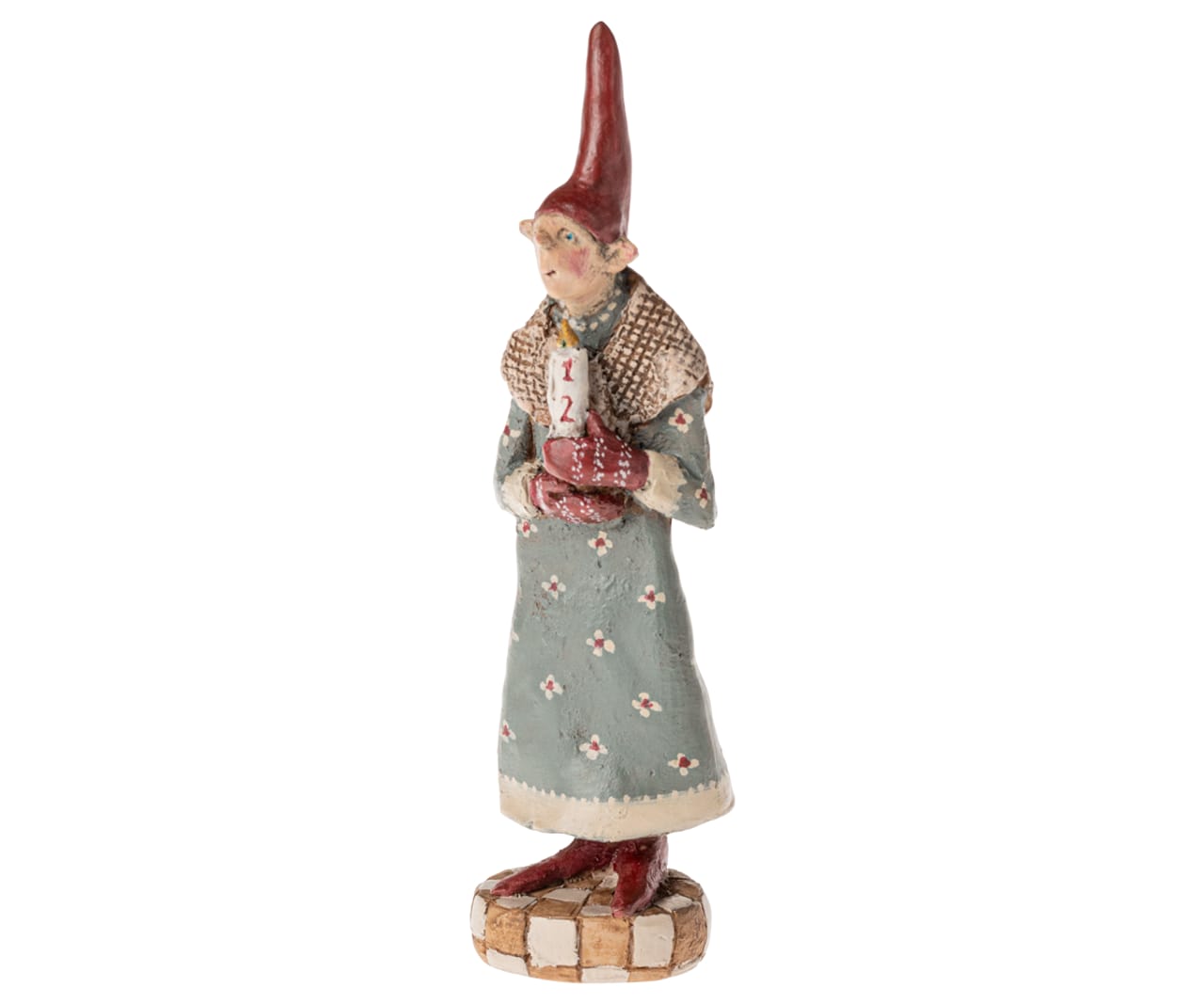 Maileg Noilly Noël no. 35, Weihnachtsfigur , Weihnachtswichtel mit Blümchen Kleid