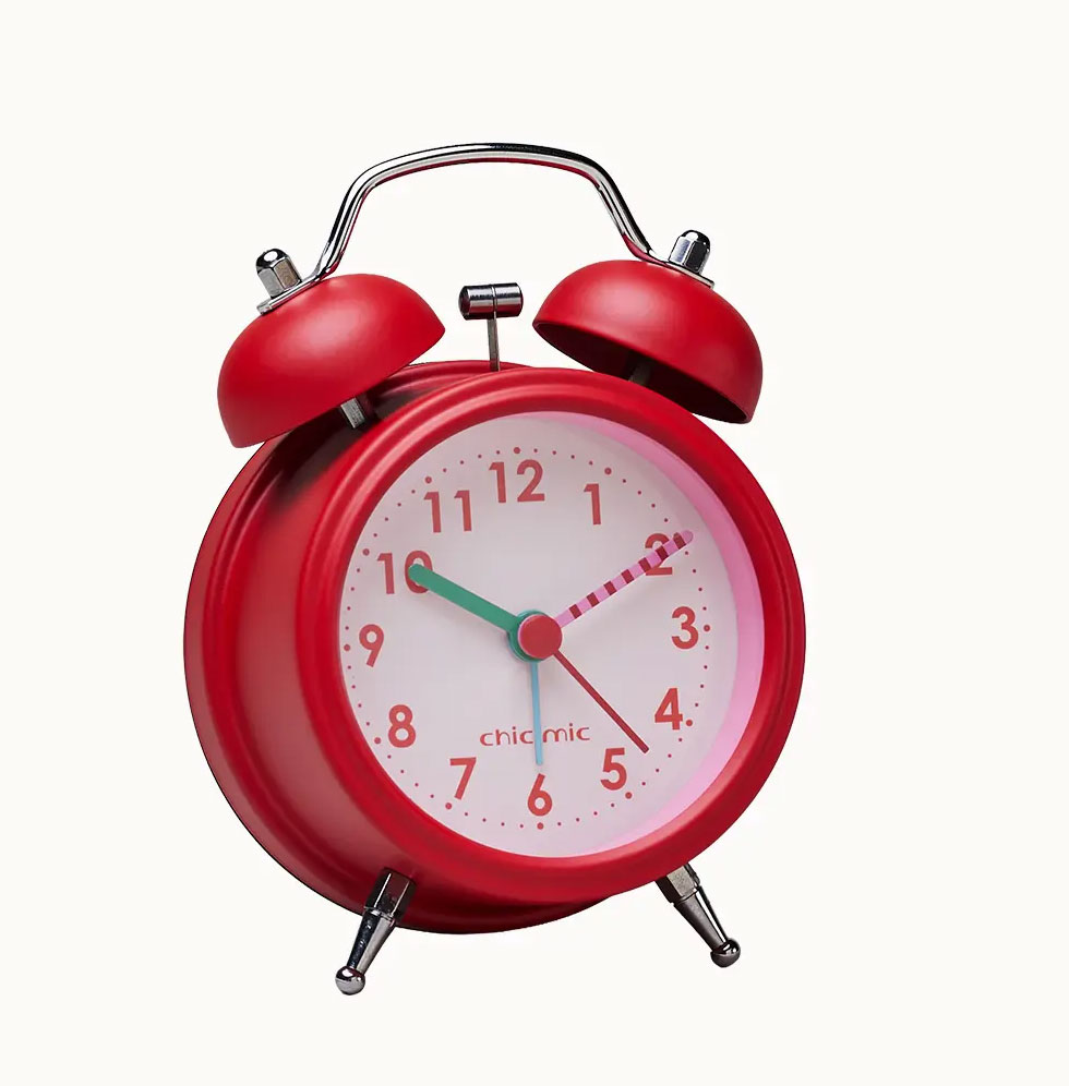 Wecker Retro, Rot, mit Licht & Glockenalarm, alarm clock sundown, Uhr
