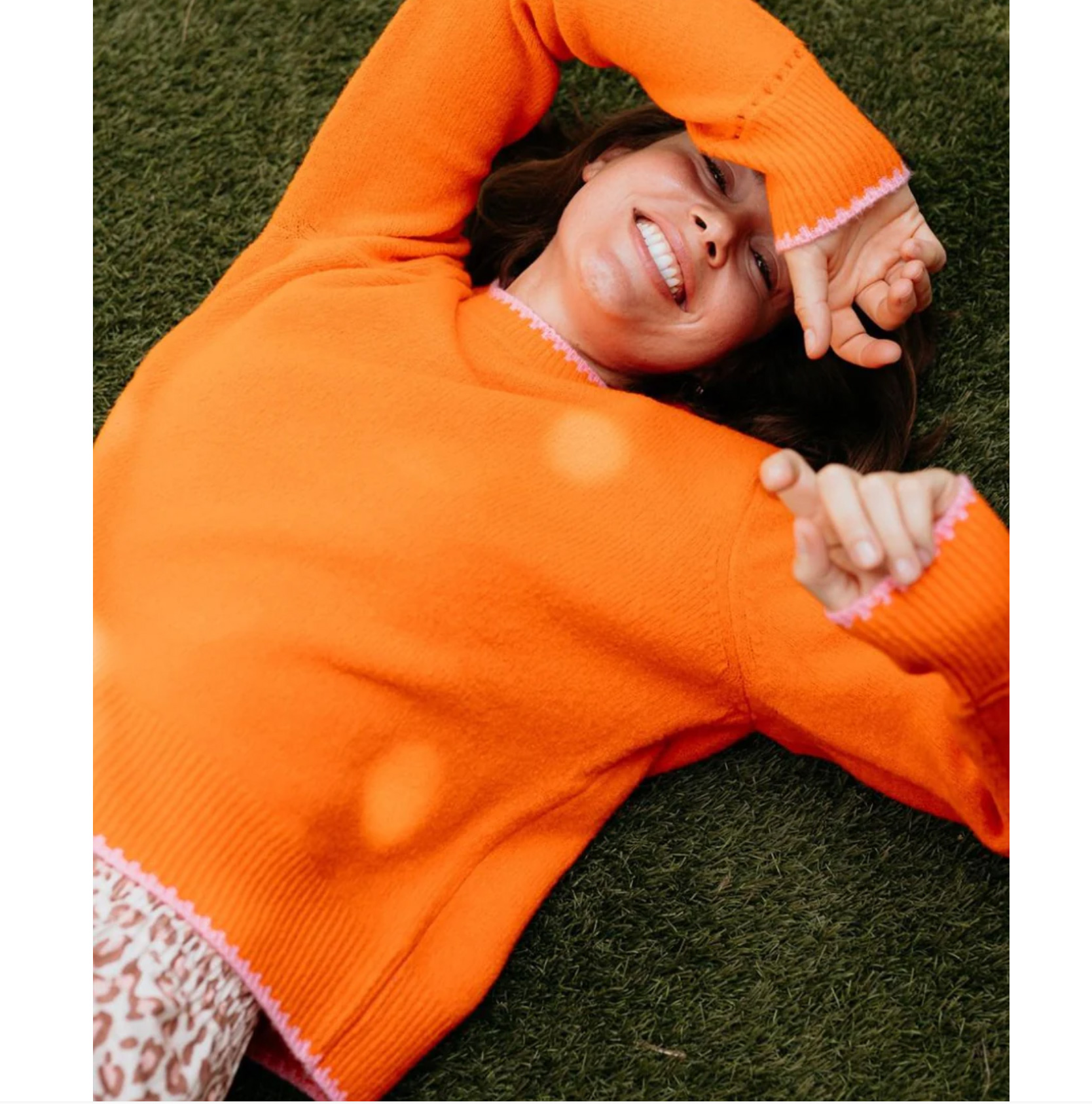 Sugarhill Brighton Helena Jumper - Orange, Pink Tipping von sugarhill BRIGHTON