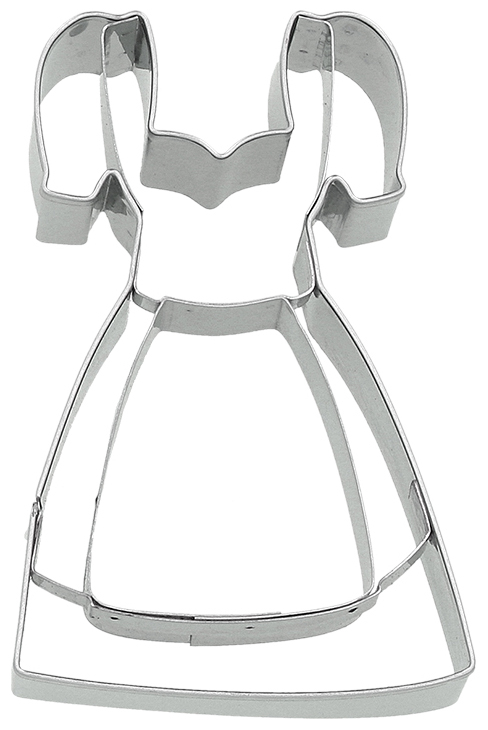 Ausstecherle Dirndl  9 cm, Edelstahl von Birkmann, mit Innenprägung, Prägeausstecher, Ausstechform  