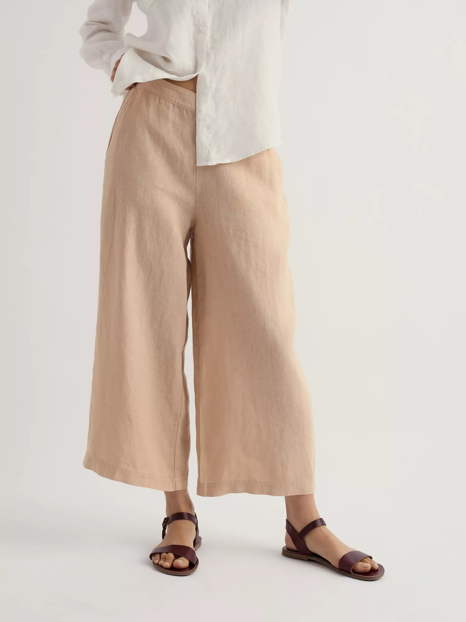 % SEASALT CORNWALL Merrivale Leinenhose Culottes, Farbe: Whelk