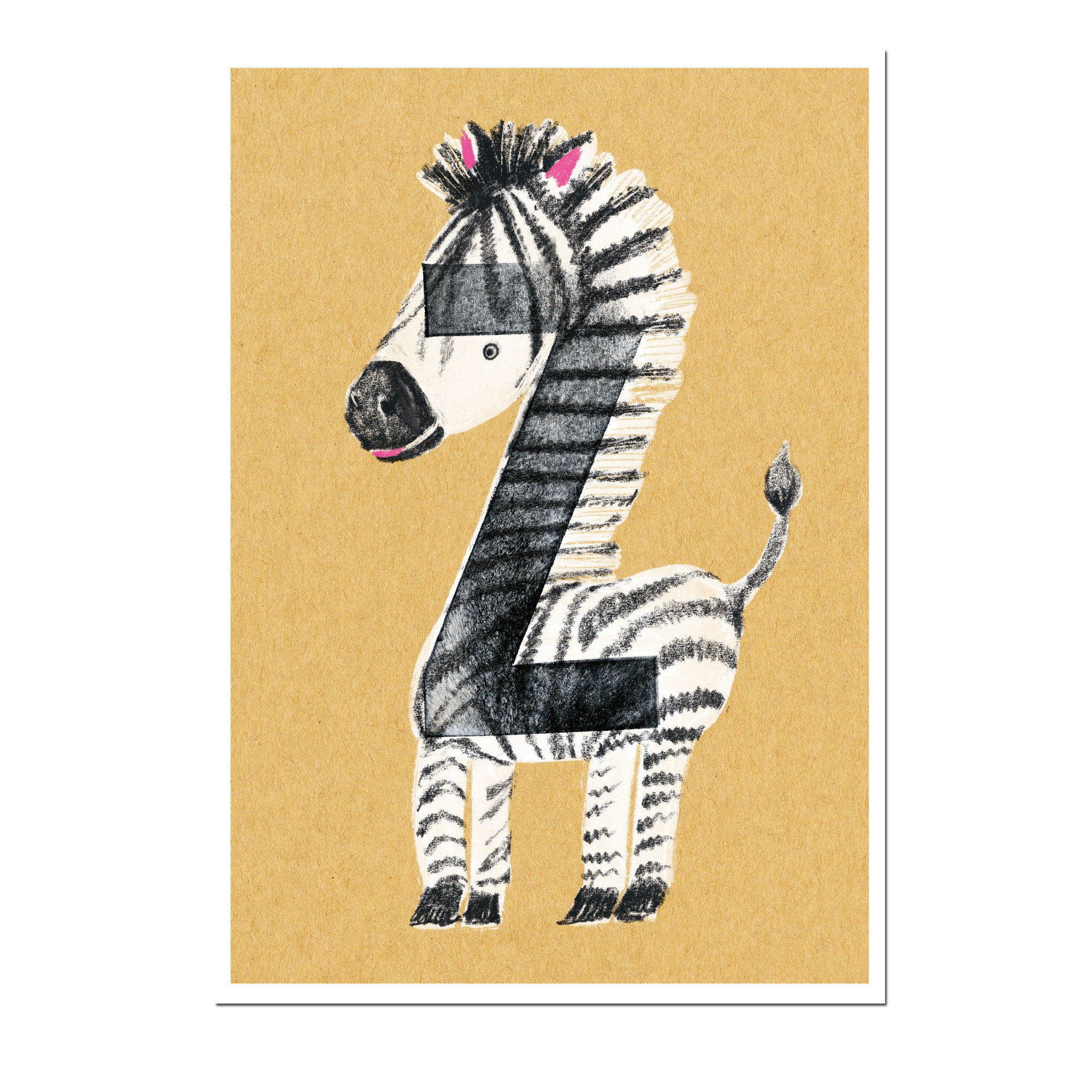 Postkarte Das ABC - Z - von schönegrüsse, Neon, Zebra