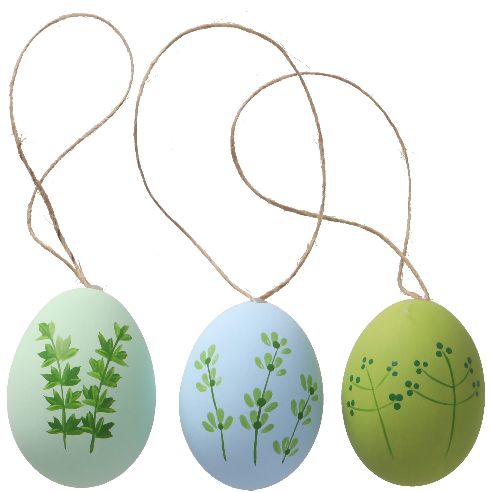 Hühnerei "Plants" mint, ca. 6 cm, pro Stück 