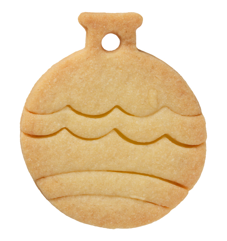 Ausstecherle Christbaumkugel, 6,5 cm, Edelstahl von Birkmann, mit Innenprägung, Prägeausstecher, Ausstechform   