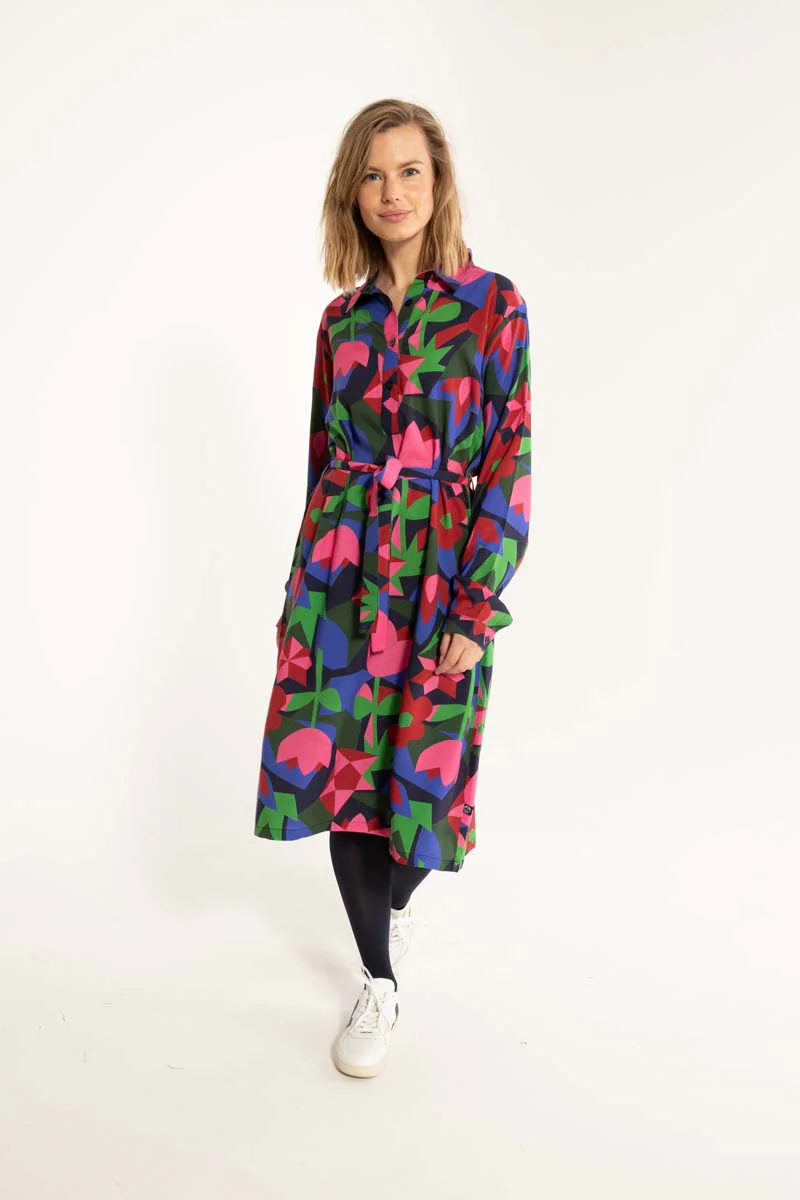 % Danefae Daneheritage Kleid Viscose Dress Dark Navy GEOFLEUR