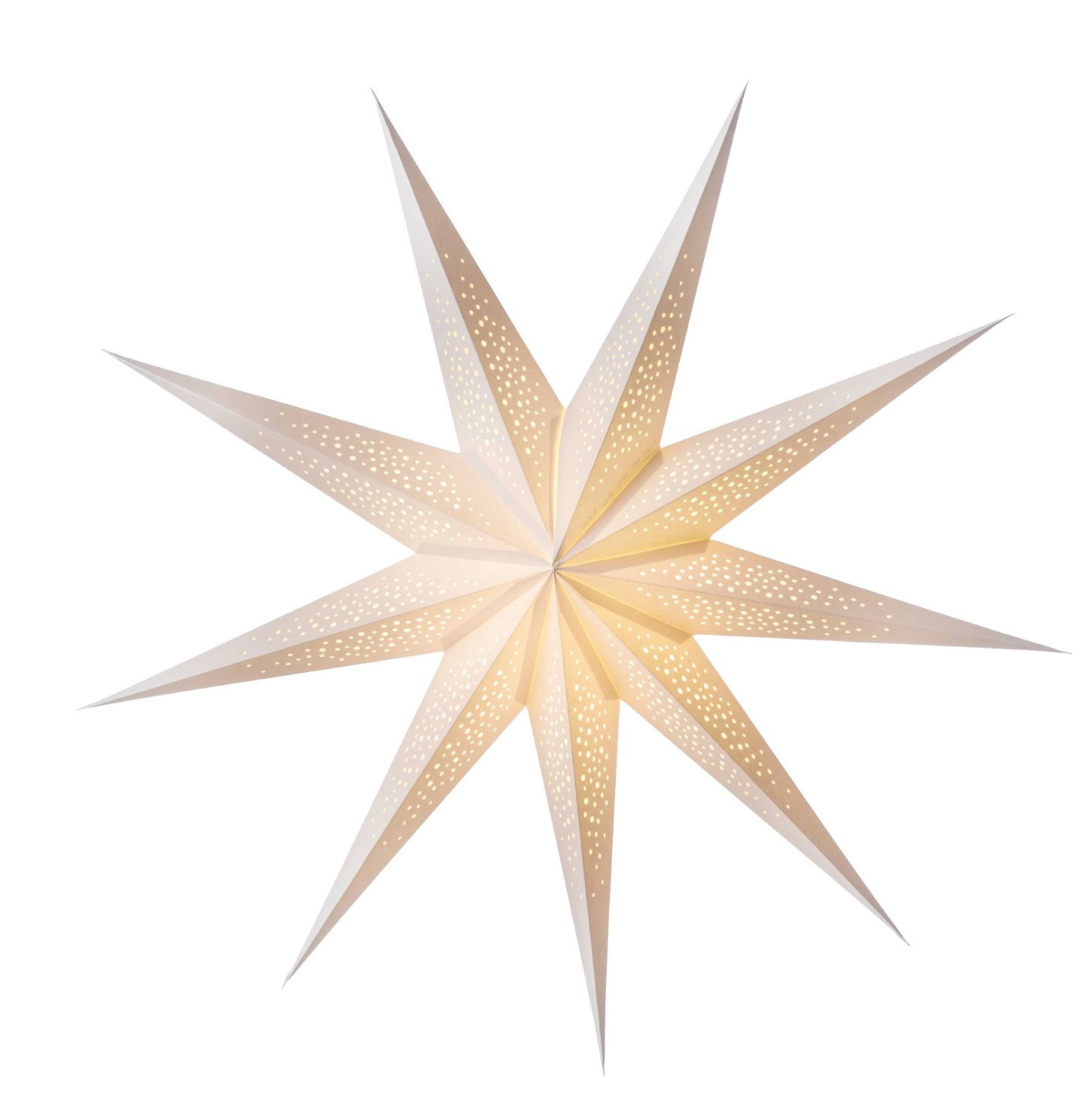 Bungalow XMAS Weihnachtsstern, Papierstern, "Milky Way" weiß , D.ca. 80 cm, 9 zackiger Stern von Bungalow 