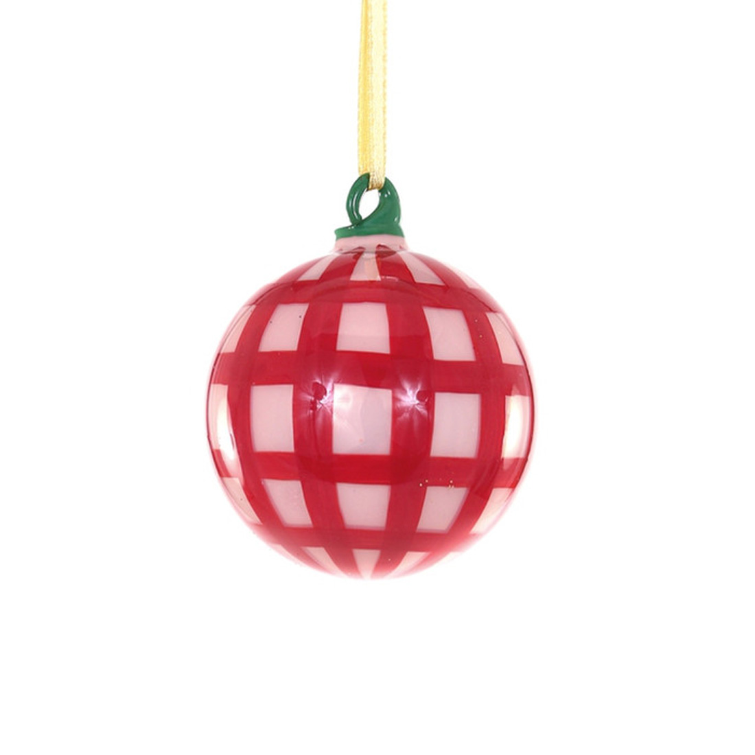 Weihnachtskugel JOLLY GINGHAM, ca. 5,5 cm, pro Stück , Glas, aus USA