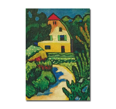 Gabriele Münter Postkarte "Das rote Haus, 1909"
