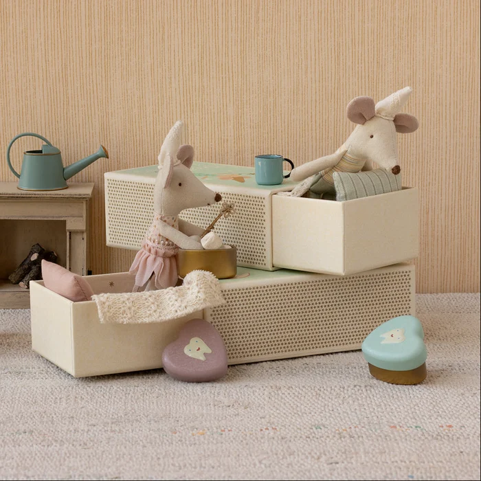 Maileg Zahnfee Maus in Streichholzschachtel, kleine Schwester