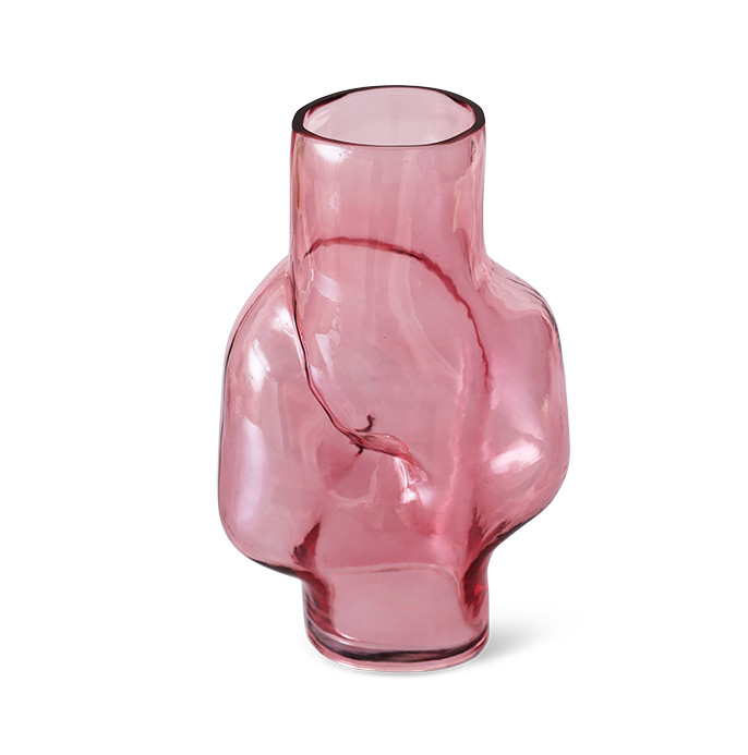 HKliving Gleam glass high vase rose, ca. 32 cm