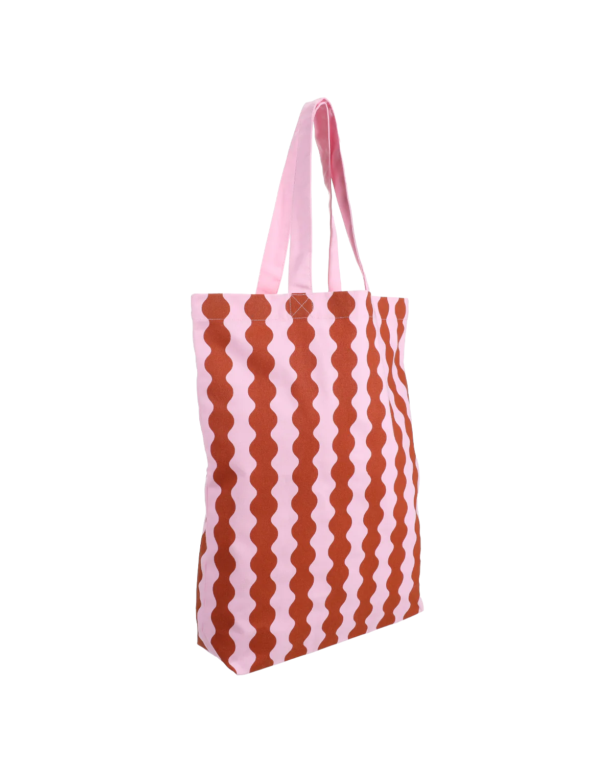 Baumwolltasche WAVY, ca. 40 x 10 x 45 + 3 cm, Stofftasche wavy light fuchsia + rust
