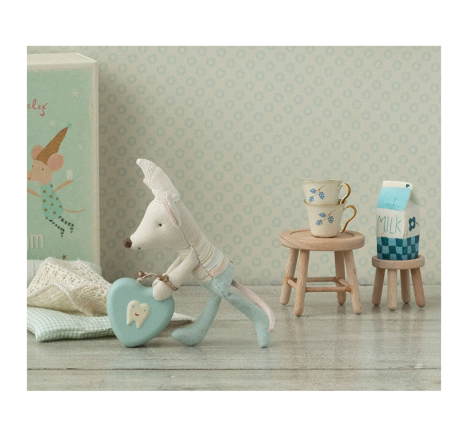 Maileg Tisch und Hocker Set, mini für das Mausehaus