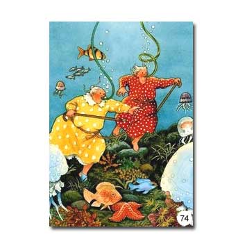 Postkarte Inge Löök "Frauen schnorcheln"  Löök Postkarte, Weiber, Freundschaft