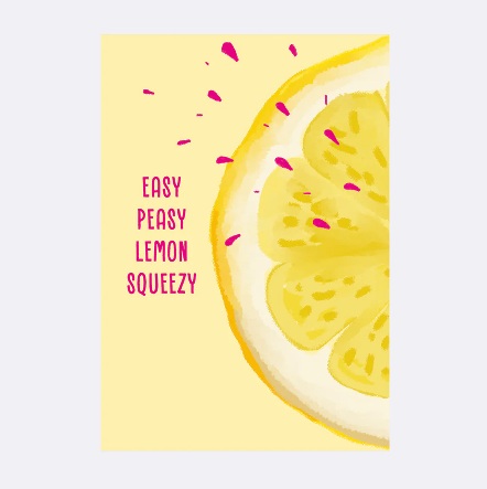 YAY Card Postkarte NEON Lemon squeezy