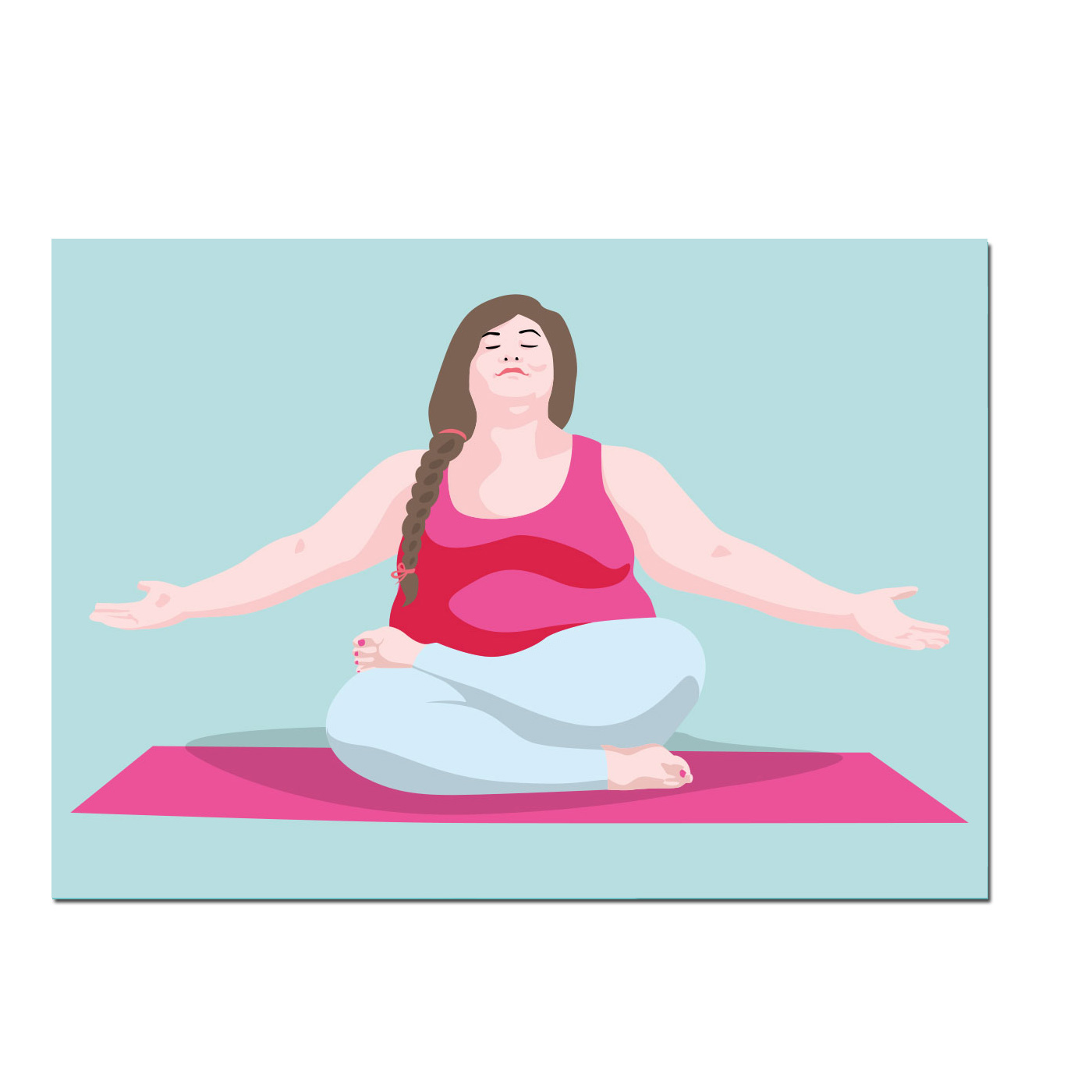 Postkarte Yoga – Miss Molly Lotus , neon, von happiness   