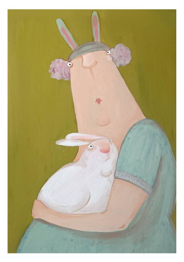 kittiekatstudio Postkarte " Bunnygirl" von kittiekatstudio  , Ostern