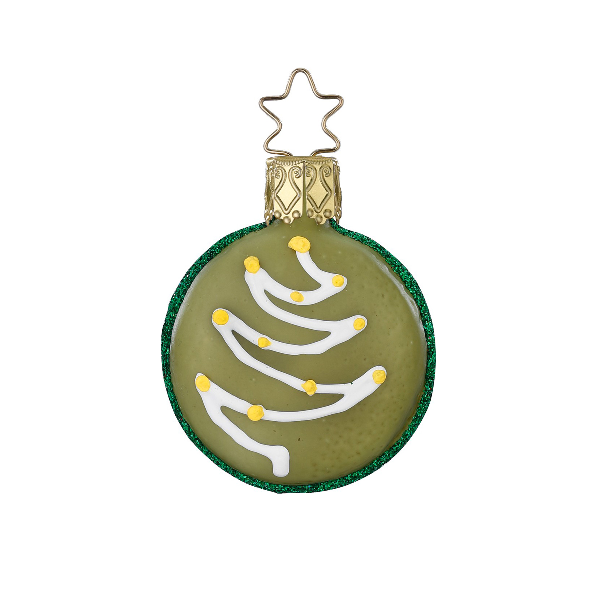 % Inge Glas Macaron Weihnachtsbaum, Christbaumkugel , ca. 5,5 cm, Glas  