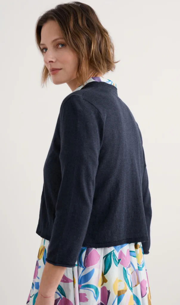 % SEASALT CORNWALL Vanessa Strickjacke aus GOTS-zertifizierter Bio-Baumwolle, Farbe: Maritime