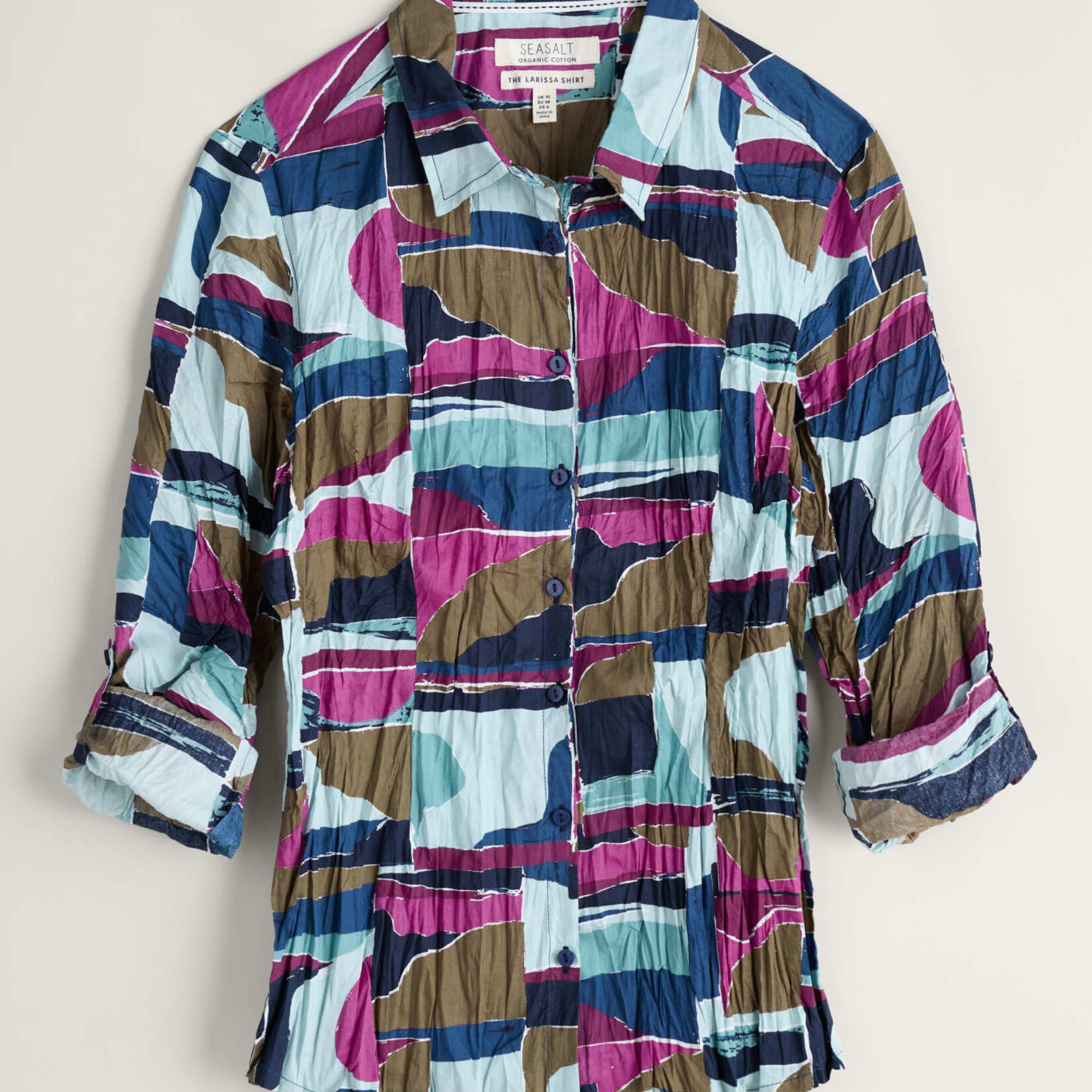 SEASALT Larissa Bluse Organic Cotton Shirt, Muster: Scenic Forms Enamel