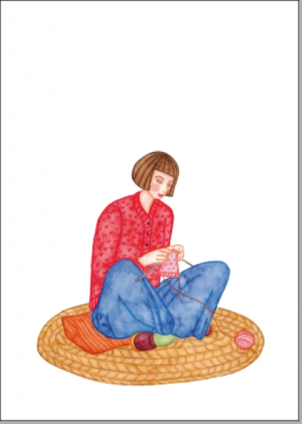 Postkarte Strickerin von ask a duck  