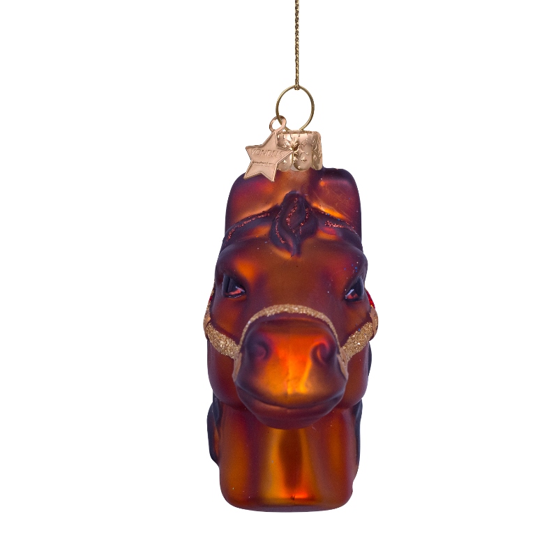 Weihnachtskugel Pferd, ca. 8,5 cm, Glas, von Vondels