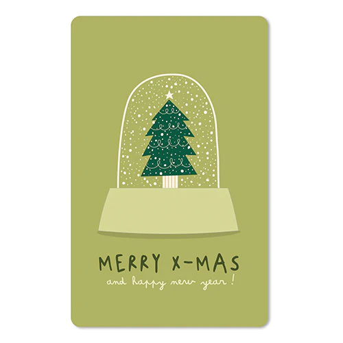 Lunacard Postkarte Weihnachten Schüttelglas