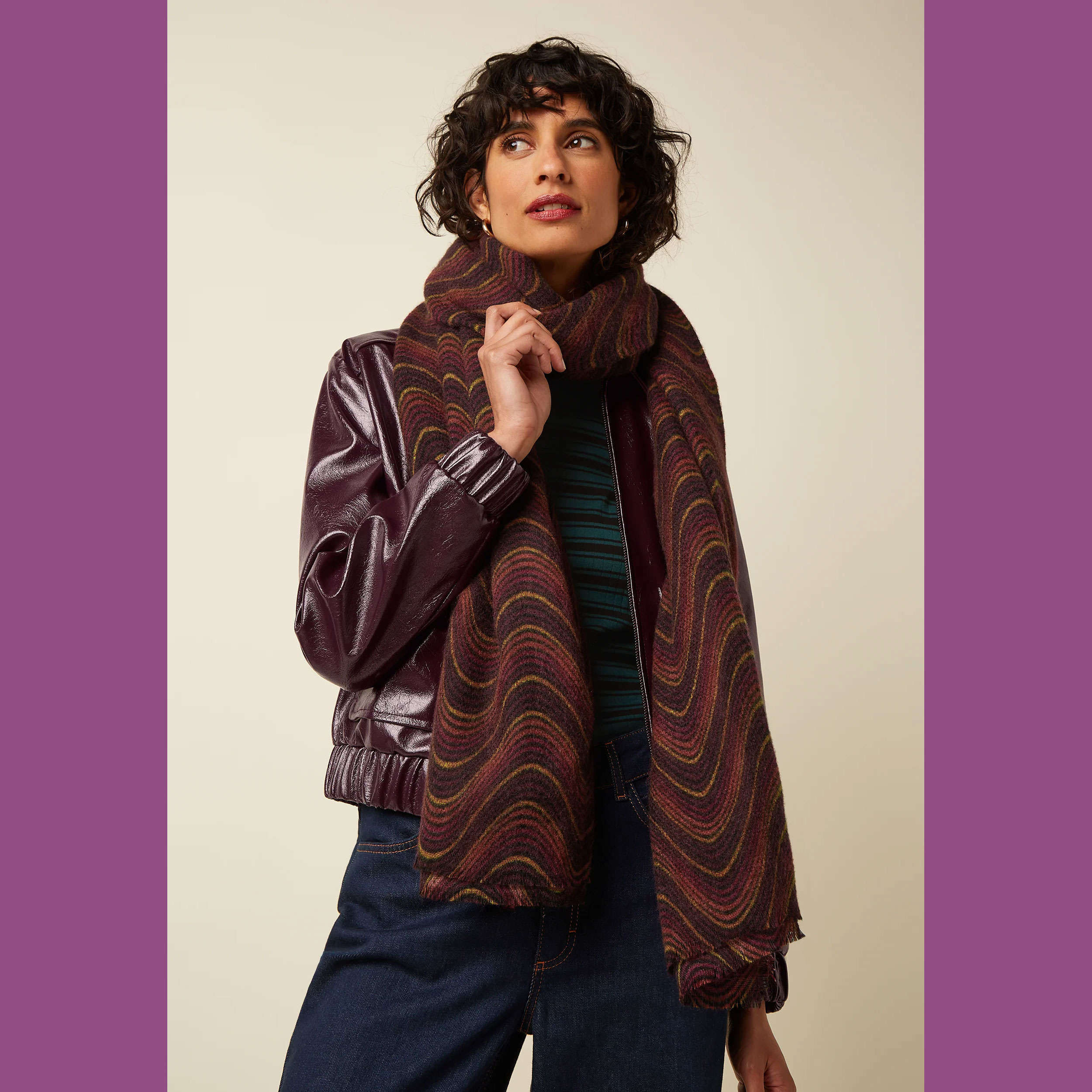 King Louie Schal Jefferson Scarf, Farbe Bitter Chocolate