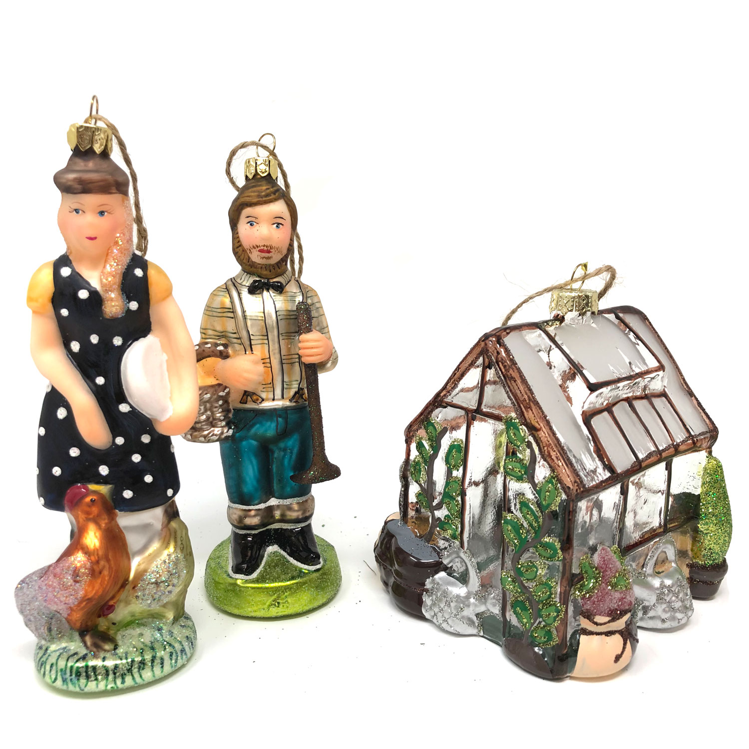 Gärtner & Gärtnerin, im Paar, Gartenliebe, ca.14,5 cm, Weihnachtskugeln
