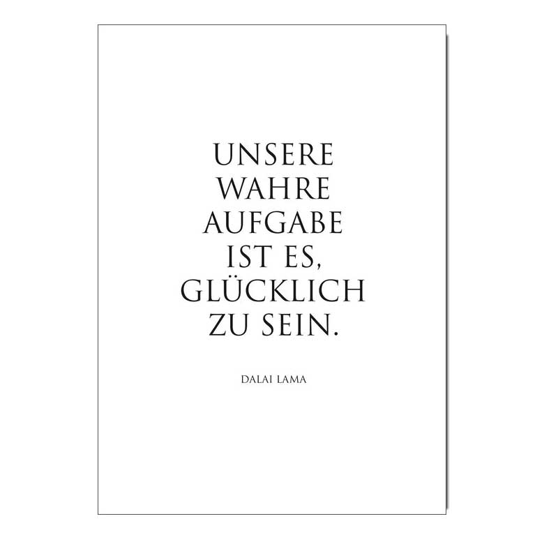 Kunstdruck "Unsere wahre Aufgabe…" Dalai Lama von Wunderwort 