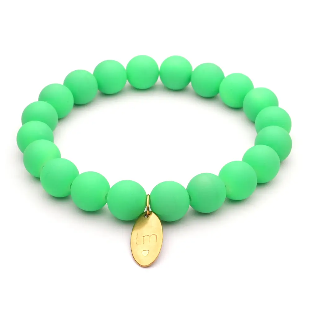 Lot83 LizzyMae Armband Fluor Grün 10mm, Modeschmuck    