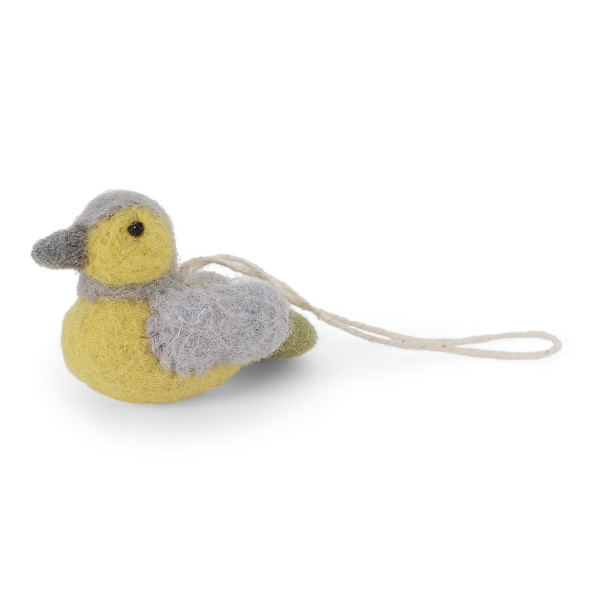 Gry & Sif Filz Vögel Spatz hellblau-gelb, Mini Sparrow - Light Blue/Yellow zum Hängen