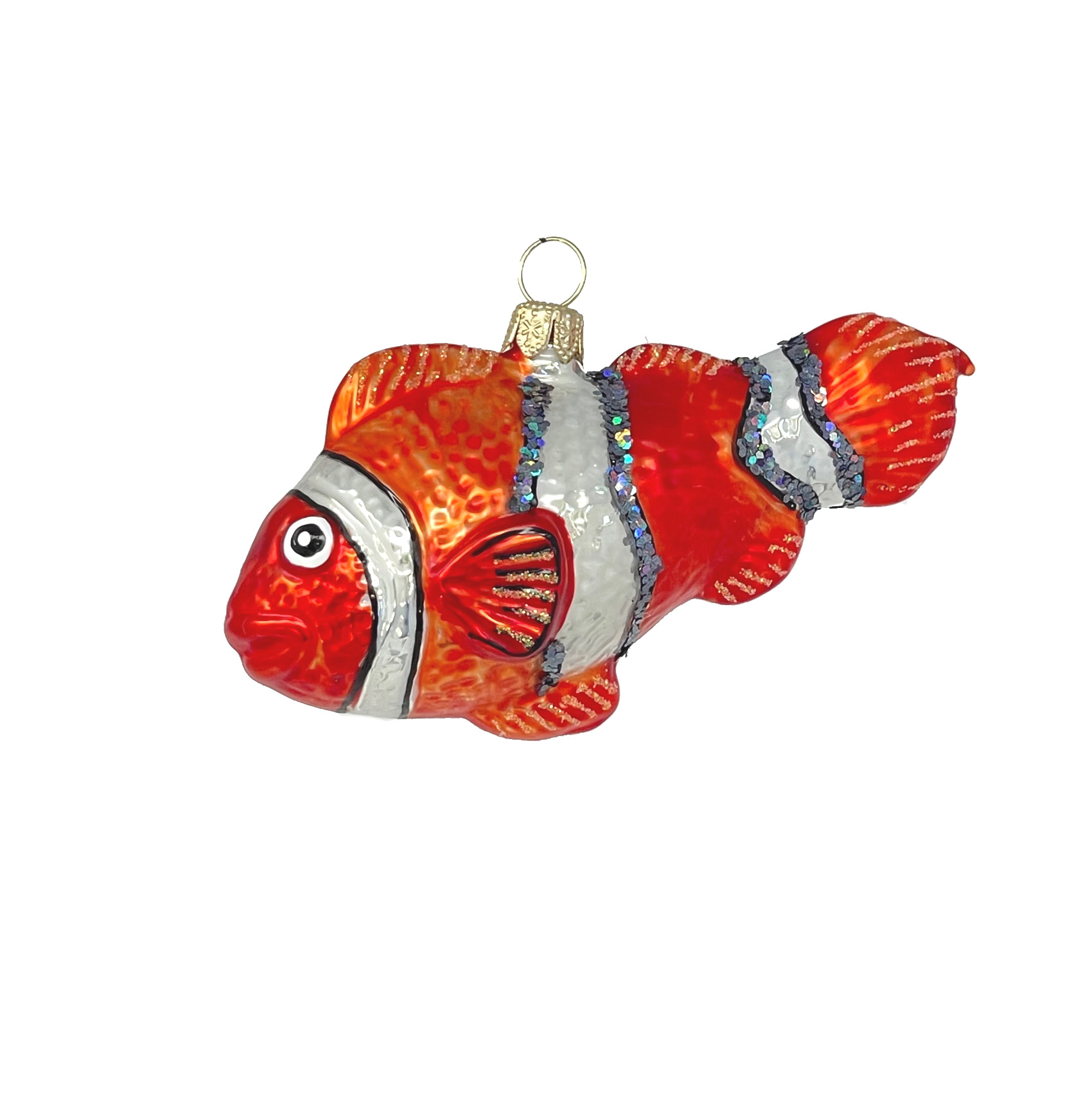 Weihnachtskugel Clownfisch,  Glas , ca. 10 x 5 x 3,5 cm 