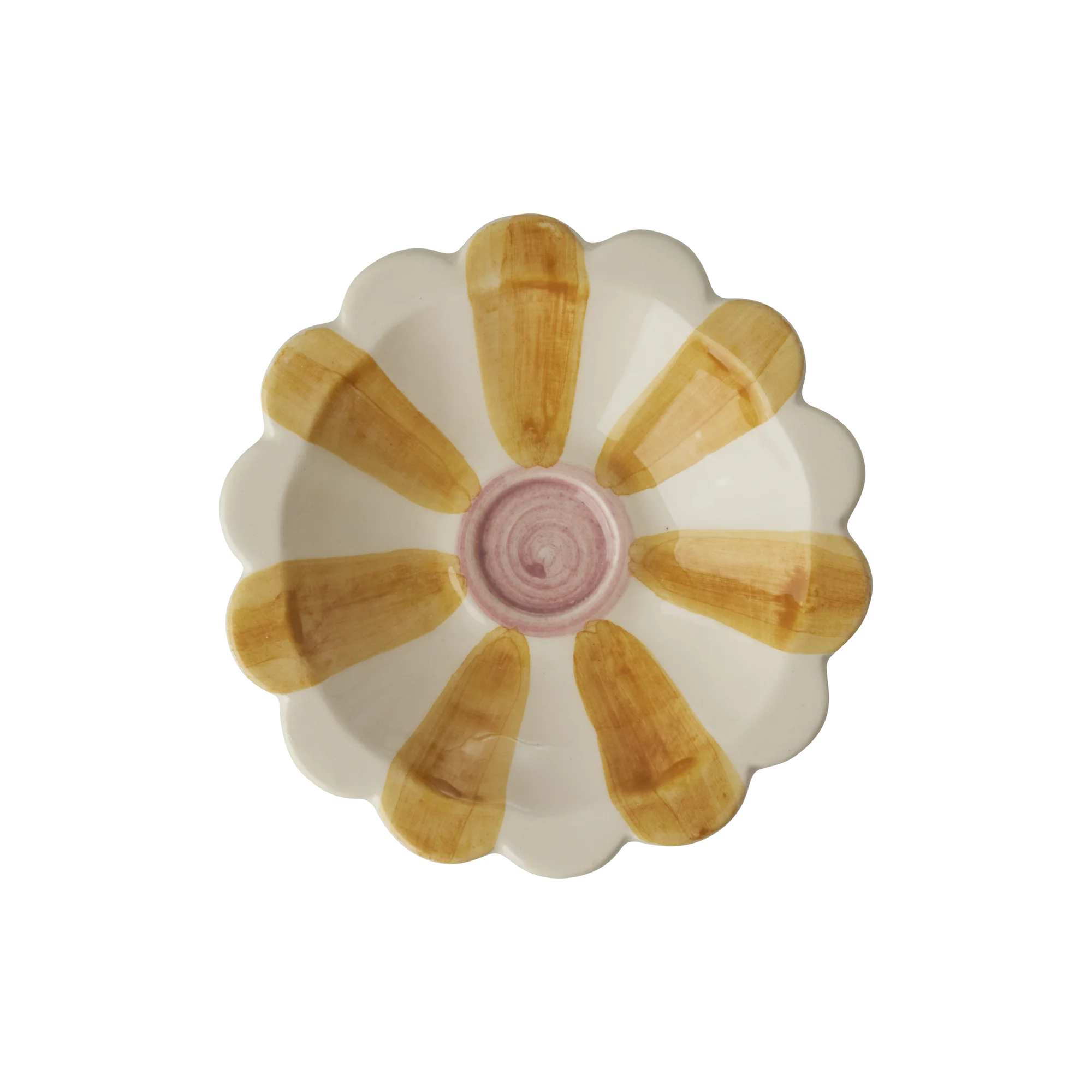 Rice Kleine Schale Stripes, Gelb, Keramik,  Hand-painted Stripes, D. ca. 12,5 cm