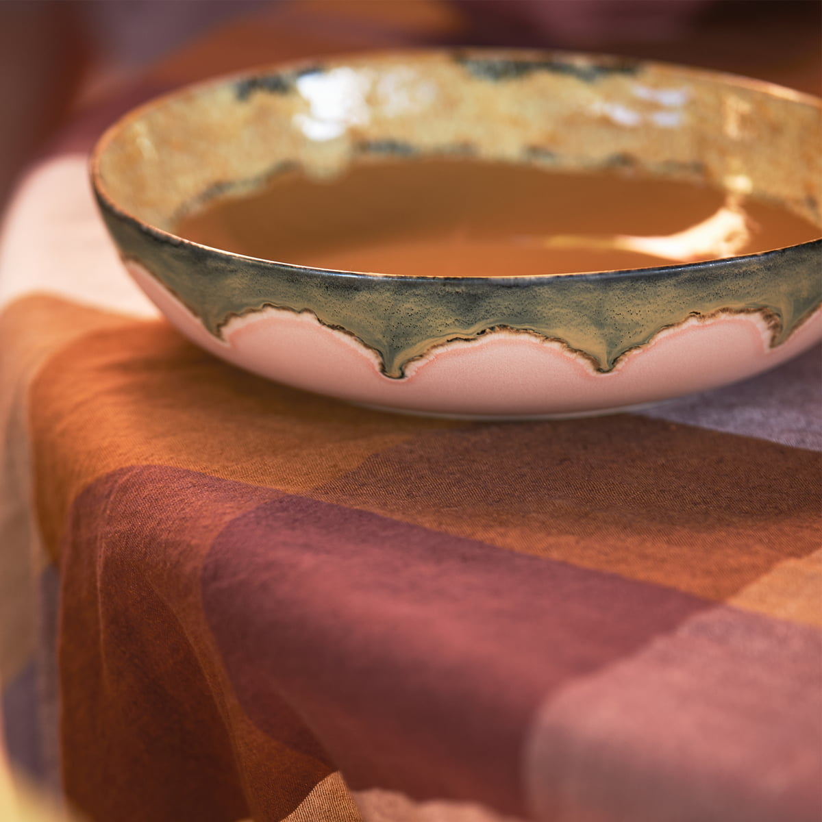 HKliving 70's Schüssel SERENE, Siebziger Jahre Geschirr, D. 33 cm, salad bowl, Keramik 