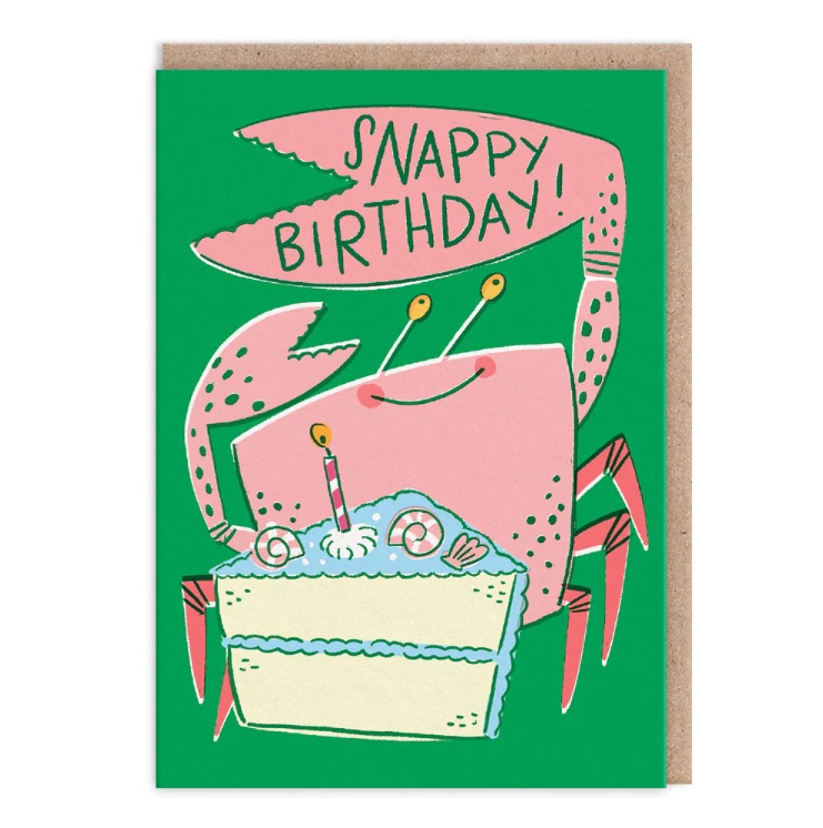 OH DEER Grußkarte Snappy Crab Birthday Card, Geburtstag