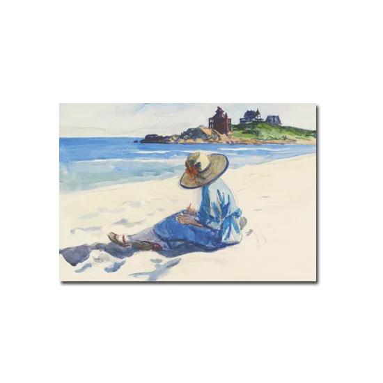 Edward Hopper Doppelkarte "Jo, am Strand von Good Harbor zeichnend, 1923,24" von Edward Hopper, Kunst