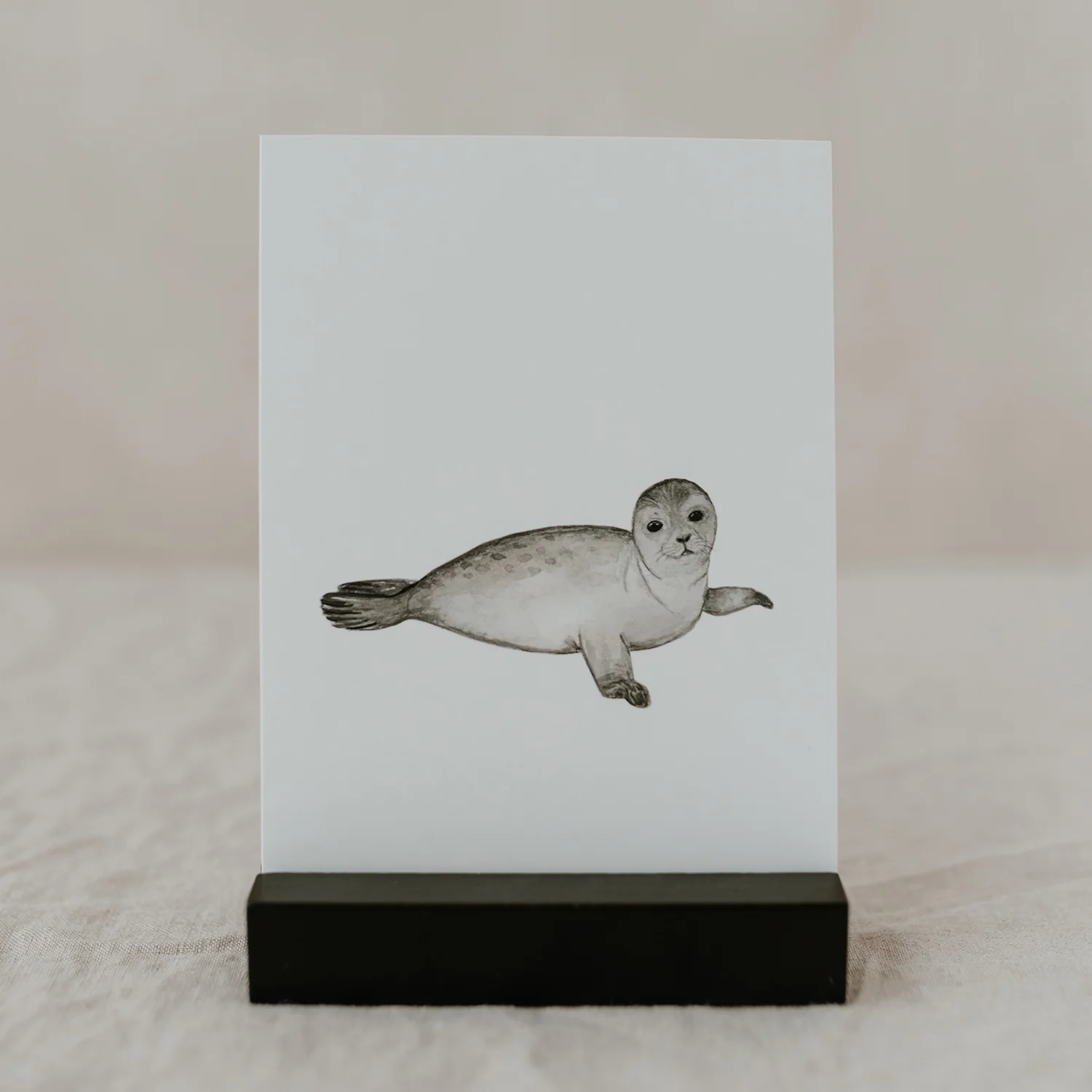 Eulenschnitt Postkarte Robbe
